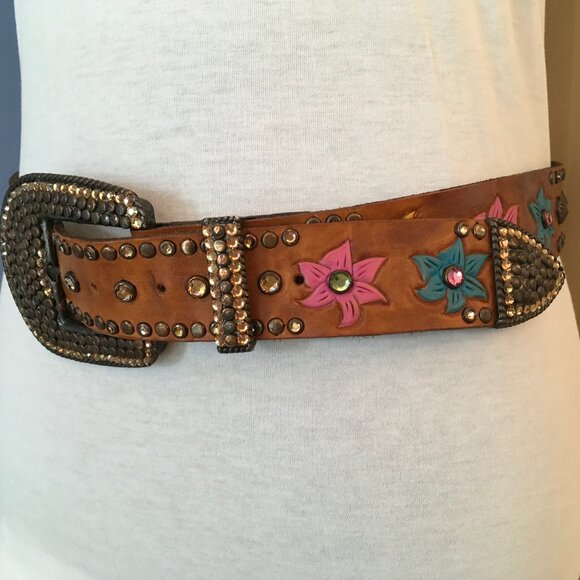 RN Design Brown Rhinestone Belt - Size S-M main image 9